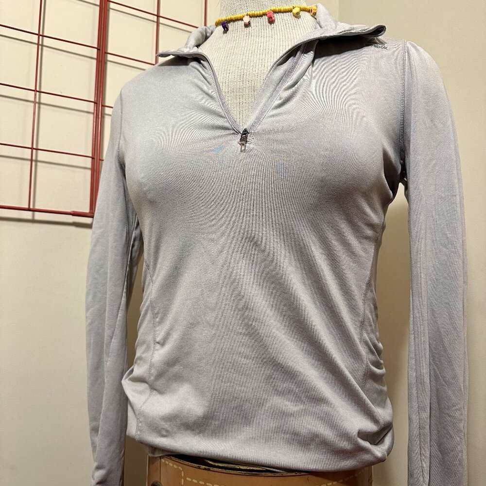 Reebok Quarter Zip Silver Gray Sweatshirt - S